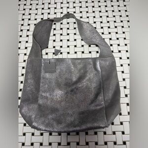 Monserat De Lucca Metallic Grey Shoulder Bag